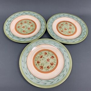 Home Trends Green‎ Multicolor Floral Flowers Dinner Plates Lot of 3
